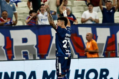 Fortaleza (CE), 09 / 11 / 2025 - Oyuncu Adam Bareiro, Fortaleza ile Gremio arasında oynanan ve 2025 Brezilya Serie A şampiyonasının 33. turu için geçerli olan maçı kutluyor. (Ic moreira\ yeni2)