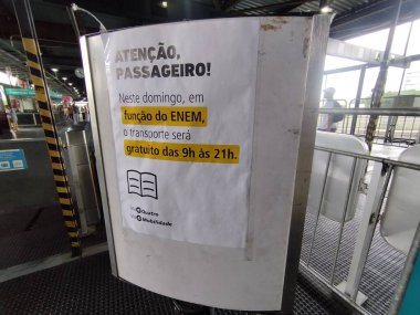 Sao Paulo (SP), 09 / 11 / 2025 - Eğitim / Ulaştırma / ENEM - Ulusal Lise Sınavı nedeniyle bu Pazar metro, CPTM ve Via Mobilidade istasyonlarında ücretsiz turnikeler - ENEM. (Leandro Chemalle / Yeniler 2)    