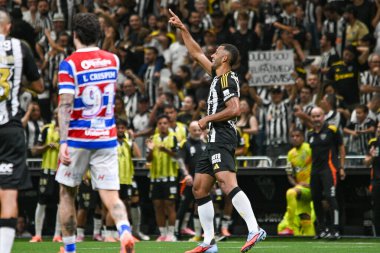 Belo Horizonte (MG), 11 / 12 / 2025 Oyuncu Vitor Hugo, 2025 Brezilya Serisi A için geçerli olan Atletico Mineiro ve Fortaleza arasındaki maçta golünü atıyor ve bunu kutluyor.)