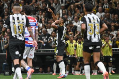 Belo Horizonte (MG), 11 / 12 / 2025 Oyuncu Vitor Hugo, 2025 Brezilya Serisi A için geçerli olan Atletico Mineiro ve Fortaleza arasındaki maçta golünü atıyor ve bunu kutluyor.)
