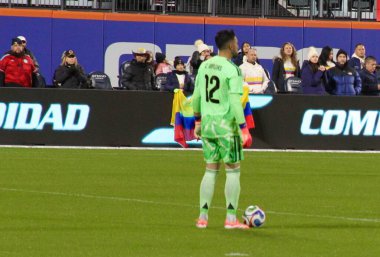 18 Kasım 2025, New York, ABD: Camilo Vargas # 12 Kolombiya kalecisi Kolombiya ve Avustralya arasında New York 'taki Citi stadyumunda oynanan dostluk maçı sırasında 2026 Dünya Kupası (niyi fote / thenews2)