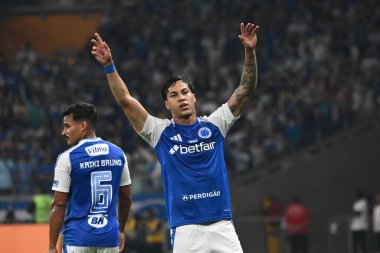 Belo Horizonte (MG), 11 / 24 / 2025 - Football / Cruzeiro / Corinthians - Player Kaio Jorge, Cruzeiro ve Corinthians arasında oynanan ve 2025 Brezilya Şampiyonası için geçerli olan maçta golünü kutluyor. (paulo ti\thenews2)