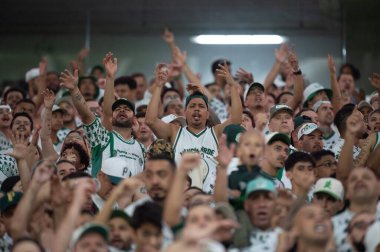 Sao Paulo (SP), 11 / 22 / 2025 - Brezilya futbol şampiyonasının 35. turu için Palmeiras ve Fluminense arasında oynanan karşılaşmada taraftarlar, 22 Kasım 2025 Cumartesi gecesi Allianz Parque 'da. (ronaldo barre to\ the new 2)