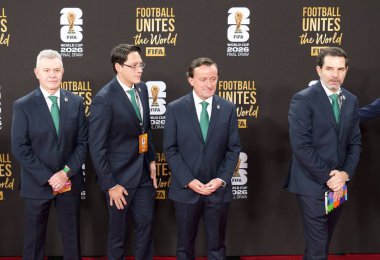 FIFA Dünya Kupası finalinin kırmızı halısı Washington 'daki John F. Kennedy Center' da çekildi. 5 Aralık 2025, Washington DC, Maryland, ABD: Dünya Futbol ikonları ve ünlü Amerikan ileri gelenleri. (niyi fote\ theenews2)