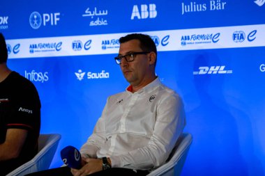 Sao Paulo (SP), 05 / 12 / 2025 - Formula E / Sport / SP - Takım müdürleri Taylor Barnard (DS Penske), Oliver Rowland (Nissan Formula E Takımı) ve Dan Ticktum (Cupra Kiro) ile basın toplantısı. (Fabricio Bomjardim / The Newws2)