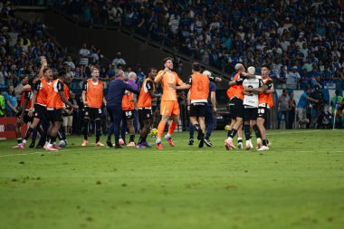 Belo Horizonte, Brezilya (10 / 12 / 2025) Korintliler, Copa Betano do Brasil 2025 (diego tavares / thenews2) yarı final maçında Memphis 'in attığı golü kutluyor.)