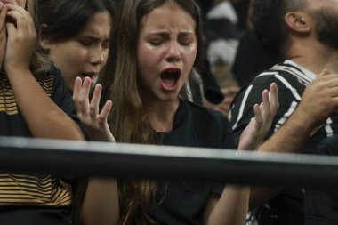 Sao Paulo (SP), 12 / 14 / 2025 - Taraftarlar, Copa do Brasil yarı finalinin ikinci ayağı için geçerli olan Corinthians 'ın 14 Aralık 2025 Pazar gecesi Neo Quimica Arena' da (leco viana / thenews2)