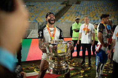 Rio de Janeiro (RJ), Brezilya 12 / 21 / 2025 - Korintliler, Pazar gecesi (ronaldo barreto / thews2) Copa do Brasil finalinin ikinci ayağı için geçerli olan Vasco ve Corinthians arasındaki maçtan sonra unvanı kutluyorlar)