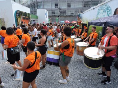 Sao Paulo (SP), Brezilya 17 / 01 / 2026 - Cecilias e Buarques karnaval bloğunun provası bu Cumartesi öğleden sonra Sao Paulo şehir merkezindeki Santa Cecilia mahallesindeki Rua Barra Funda 'da gerçekleşti.)