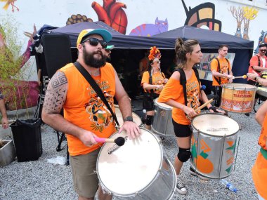 Sao Paulo (SP), Brezilya 17 / 01 / 2026 - Cecilias e Buarques karnaval bloğunun provası bu Cumartesi öğleden sonra Sao Paulo şehir merkezindeki Santa Cecilia mahallesindeki Rua Barra Funda 'da gerçekleşti.)