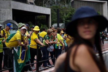Sao Paulo (SP), Brezilya 01 / 25 / 2026 Sao Paulo 'daki Paulista Bulvarı' ndaki Bolsonaro 'ya destek için bu Pazar öğleden sonra (25). (Arthur Lamonier / Newws2)