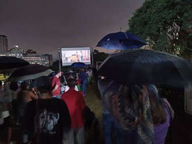 Sao Paulo (SP), 25 Ocak 2026 - Wagner Moura ile birlikte Sao Paulo Kültür Merkezi 'nin (CCSP) terasında 