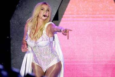 Sao Paulo, (SP), Brezilya 01 / 24 / 2025 - Şarkıcı Kesha, 24 Ocak 2026 Cumartesi günü Sao Paulo 'daki Allianz Parque' da düzenlenen Carnauol konserinde. (Leco Viana / Newws2)