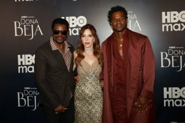 Sao Paulo (SP), 01 / 27 / 2026 - Oyuncu Deborah Evelyn ve oyuncular Davi ve Bukassa Kabengele, HBO Max yayın servisinden bir pembe dizi olan 