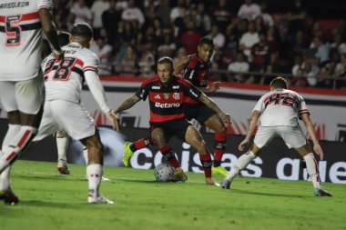Sao Paulo (SP), Brezilya 28 Ocak 2026 - Sao Paulo ve Flamengo arasında oynanan maçta Everton Cebolinha, 28 Ocak 2026 Çarşamba günü Morumbi Stadyumu 'nda (fabricio bomjardim / thenews2)