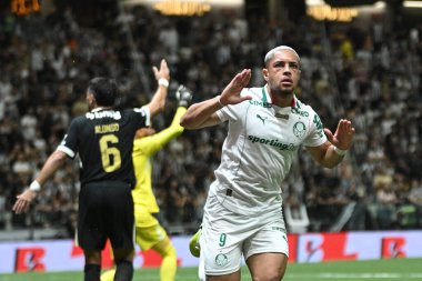 Belo Horizonte (MG), Brezilya 28 Ocak 2026 - Atletico ile Palmeiras arasındaki maç sırasında Brezilya MRV Arena 'da düzenlenen A Serisi için geçerli olan Vitor Roque of Palmeiras