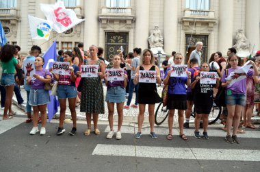 Porto Alegre (SC), Brezilya 28 Ocak 2026 Kadın Cinayeti / Protesto / Siyasi Hareket, sendikalar ve siyasi partiler Porto Alegre 'nin tarihi merkezinde (çello oliver / thews2)