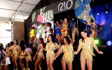 Rio de Janeiro (RJ), Brezilya 01 / 29 / 2026 G.R.E.S. Paraiso do Tuiuti, davul kraliçesi Vinicius Antunes (onofre veras / thenew ws2) eşliğinde Cidade do Samba 'da bir prova yapar.)