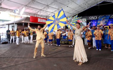 Rio de Janeiro (RJ), Brezilya 01 / 29 / 2026 G.R.E.S. Paraiso do Tuiuti, davul kraliçesi Vinicius Antunes (onofre veras / thenew ws2) eşliğinde Cidade do Samba 'da bir prova yapar.)