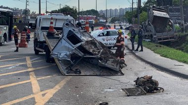 Taboao da Serra (SP), 01 / 29 / 2026 Regis Bittencourt karayolunda meydana gelen kaza sonucu dört kişi hayatını kaybetti, 455.1 km 'de, Taboao da Serra' da, Sao Paulo 'ya doğru (oslaim brito / thews2)