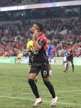 Curitiba (PR), Brazil 03 / 02 / 2026 - Athletico ve Foz do Iguacu arasındaki çeyrek final maçında attığı golü Arena da Baixada 'da (edson de souza / thenews2)