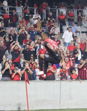 Curitiba (PR), Brazil 03 / 02 / 2026 - Athletico ve Foz do Iguacu arasındaki çeyrek final maçında attığı golü Arena da Baixada 'da (edson de souza / thenews2)