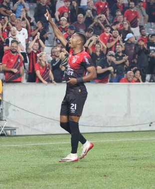 Curitiba (PR), Brazil 03 / 02 / 2026 - Athletico ve Foz do Iguacu arasındaki çeyrek final maçında attığı golü Arena da Baixada 'da (edson de souza / thenews2)