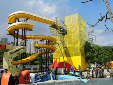 Sao Paulo (SP), Brezilya 06 / 02 / 2026 - Ibirapuera bölgesinde yapılar, taşınabilir tuvaletler ve çitler toplantısı başladı bile. Ivete Sangalo 'ya ev sahipliği yapacak olan 