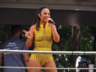 Sao Paulo (SP), Brezilya 07 / 02 / 2026 - Bloco Quem Pedi Pedi Ivete Sangalo ile birlikte Cumartesi sabahı Ibirapuera pistinde Sao Paulo sokak karnavalını resmen açtı (7). (Leandro Chemalle / Yeniler 2)