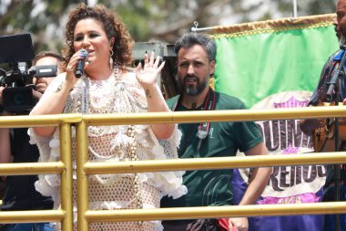 Sao Paulo (SP), Brezilya 08 / 02 / 2026 The Quintal dos Pretos bloco, Emicida ve Maria Rita 'nın katılımıyla Ibirapuera pistinden geçerek Samba ve Brezilya müziğinin sesine şenlik getirdi (leco viana / thenews2)