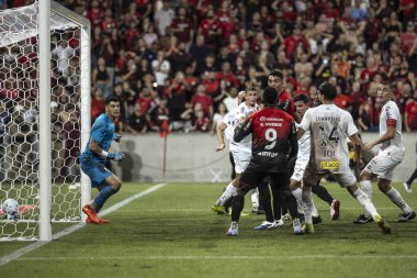 Parana (PR), Brazil 11 / 02 / 2026 - Atletico Paranaense ve Santos arasındaki maçta kaleci Gabriel Brazao ve Kevin Viveros, Brezilya futbol şampiyonasının 3. turu (pedro paulo diaz / theenews2)