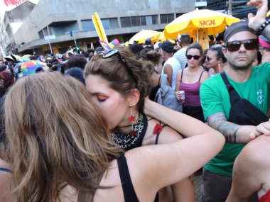 Sao Paulo (SP), 02 / 15 / 2026 - Siga Bem Caminhoneira bloğu 15 Şubat 2026 Pazar günü öğleden sonra Praca da Republica 'daki geçit törenine son verdi. (Leandro Chemalle / Yeniler 2)