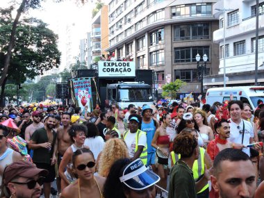 Sao Paulo (SP), 02 / 15 / 2026 - Explode Coracao block apotheosis 'e ulaştı ve Sao Paulo şehir merkezindeki Avenida Ipiranga ve Sao Joao' nun köşesindeki geçit törenine son verdi. (Leandro Chemalle / Yeniler 2)