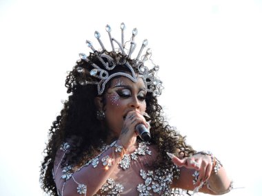 Sao Paulo (SP), Brezilya 02 / 14 / 2026 - Gloria Groove, 2026 yılında Ibirapuera 'da 10. kuruluş yıldönümünü kutlayan geleneksel LGBT blok Agrada Gregos' un geçidini sona erdirdi.)