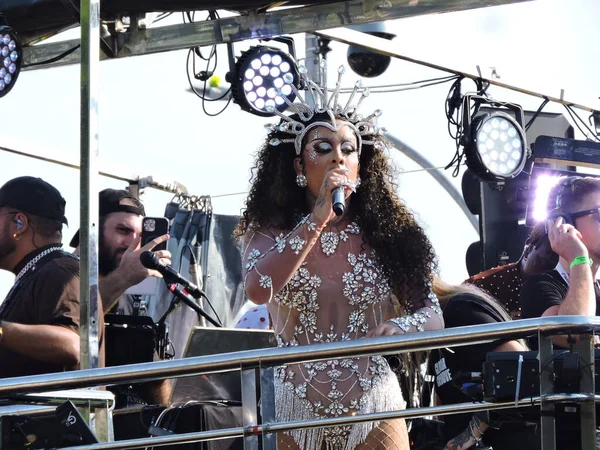 Sao Paulo (SP), Brezilya 02 / 14 / 2026 - Gloria Groove, 2026 yılında Ibirapuera 'da 10. kuruluş yıldönümünü kutlayan geleneksel LGBT blok Agrada Gregos' un geçidini sona erdirdi.)