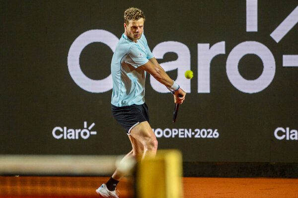 Rio de Janeiro (RJ), Brazil 02/16/2026 - Yannick Hanfmann (GER) during the Rio Open, an ATP World Tour 500 event, taking place at the Jockey Club Brasileiro in Gavea, South Zone of Rio de Janeiro (clever felix / thenews2)
