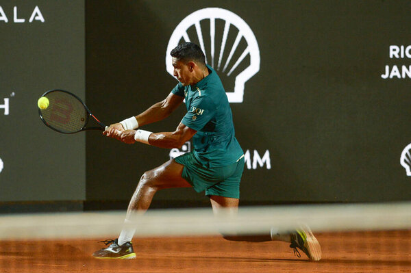 Rio de Janeiro (RJ), 02/16/2026 - ATP-Rio - Thiago Monteiro (BRA) during the Rio Open, an ATP World Tour 500 event, taking place at the Jockey Club Brasileiro in Gavea, South Zone of Rio de Janeiro. (clever felix\thenews2)