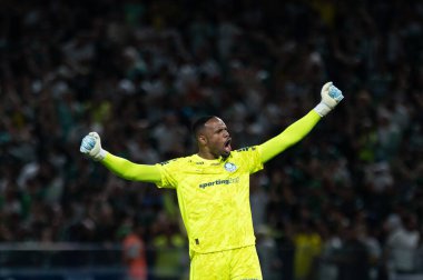 Barueri (SP), Brezilya 21 / 02 / 2026 - Carlos Miguel, Palmeiras ve Capivariano arasında oynanan maçta, 21 Şubat 2026 Cumartesi gecesi Paulista futbol şampiyonasının çeyrek finallerini kutluyor (ronaldo barreto / theenews2)