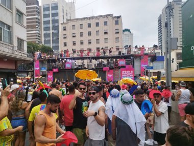 Sao Paulo (SP), 22 / 02 / 2026 - Daniela Mercury 22 Şubat 2026 'da Sao Paulo' nun sokak karnavalının son günü Rua da Consolacao 'da düzenlenen 