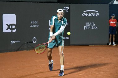 Rio de Janeiro (RJ), Brezilya 22 / 02 / 2026 - Rio Open 'ın tekler finalinde Alejandro Tabilo (Şili), Gavea, Rio de Janeiro' nun Güney Bölgesi 'ndeki Jokey Kulübü Brasileiro' da (akıllı Felix / thenews2)