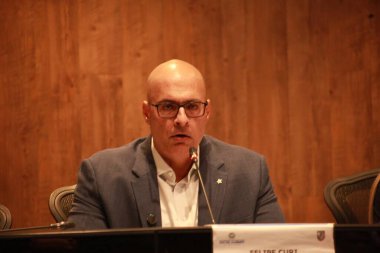 Rio de Janeiro (RJ), Brezilya 23 / 02 / 2026 Rio de Janeiro eyaletinin üst düzey kamu güvenliği yetkilileri, bu pazartesi sabahı birleşik komuta ve kontrol merkezinde (onofre veras / thews2)