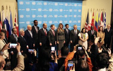 Fotoğraf Fırsatı: Amerika Birleşik Devletleri First Lady 'si Melania Trump ve Güvenlik Konseyi üyeleri. 2 Mart 2026, New York, ABD (niyi fote / thews2)