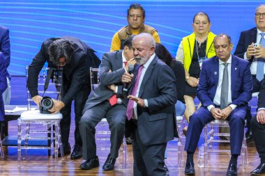 Sao Paulo (SP), 03 / 03 / 2026 - Brezilya Cumhuriyeti Başkanı Luiz Inacio Lula da Silva ve Çalışma Bakanı Luiz Marinho, resmi açılış oturumuna katıldılar. (leco viana\ yeni2))