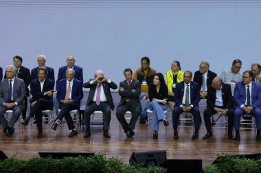 Sao Paulo (SP), 03 / 03 / 2026 - Brezilya Cumhuriyeti Başkanı Luiz Inacio Lula da Silva ve Çalışma Bakanı Luiz Marinho, resmi açılış oturumuna katıldılar. (leco viana\ yeni2))