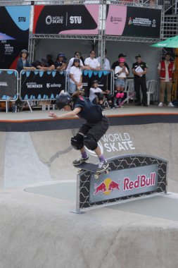 Sao Paulo (SP), 08 / 03 / 2026 Sport / 2026 Skateboard / World Championship / SP Minna Stress (ABD), 2025 Dünya Kaykay Şampiyonası 'nda bayanlar kaykay pistinin yarı finallerinde, Sao Paulo sahnesinde. (Fabricio bomjardim\ Yeni 2)