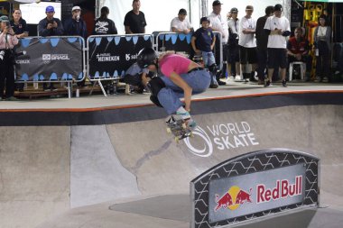 Sao Paulo (SP), 08 / 03 / 2026 - Lillian Erickson (USA), 2025 Dünya Kaykay Şampiyonası bayanlar kaykay pistinde, Sao Paulo sahnesi, Candido Portinari Park 'ta geçiyor. (Fabricio bomjardim\ Yeni 2)