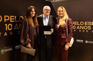 Sao Paulo (SP), Brezilya 10 / 03 / 2026 Claudia Romando ve Hortencia, Spor Paktı 'nın 10. kuruluş yıldönümünü kutlayan bir yemekte, Clube Pinheiros spor (fabricio bomjardim / thenews2)