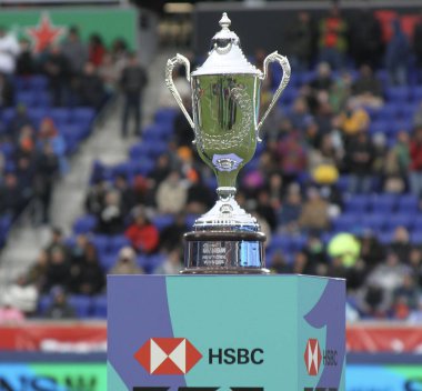 World Rugby 's HSBC SVNS Serisi: New York. 15 Mart 2026, Harrison, New Jersey, ABD: Dünya Rugby Şampiyonası 'nın kupaları: New York, Harrison' daki Sports Illustrated Stadyumu 'nda (niyi fote / thenews) düzenlenmektedir.)