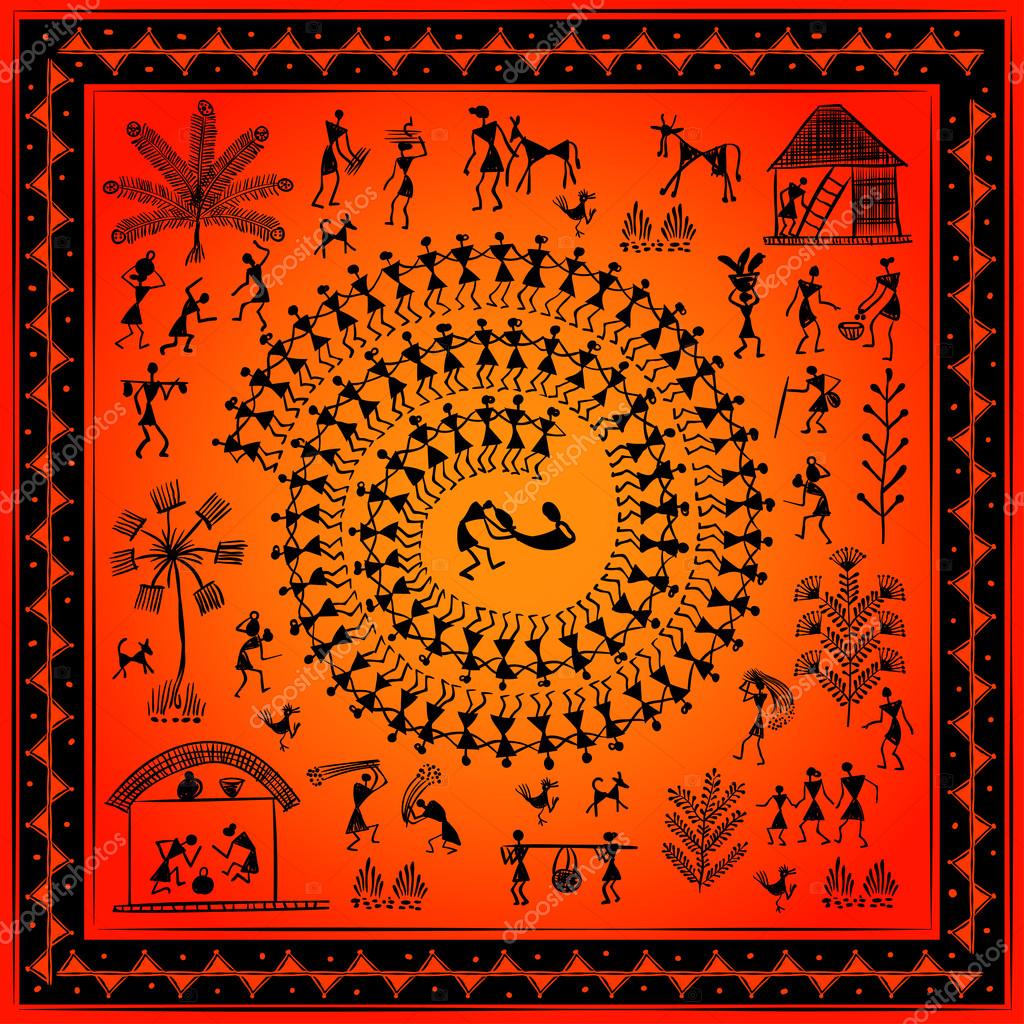 Warli Art Human Figures - Artists
