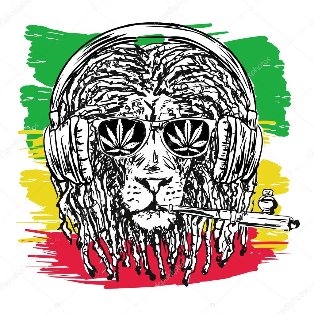 Rasta vector león — Archivo Imágenes Vectoriales ...